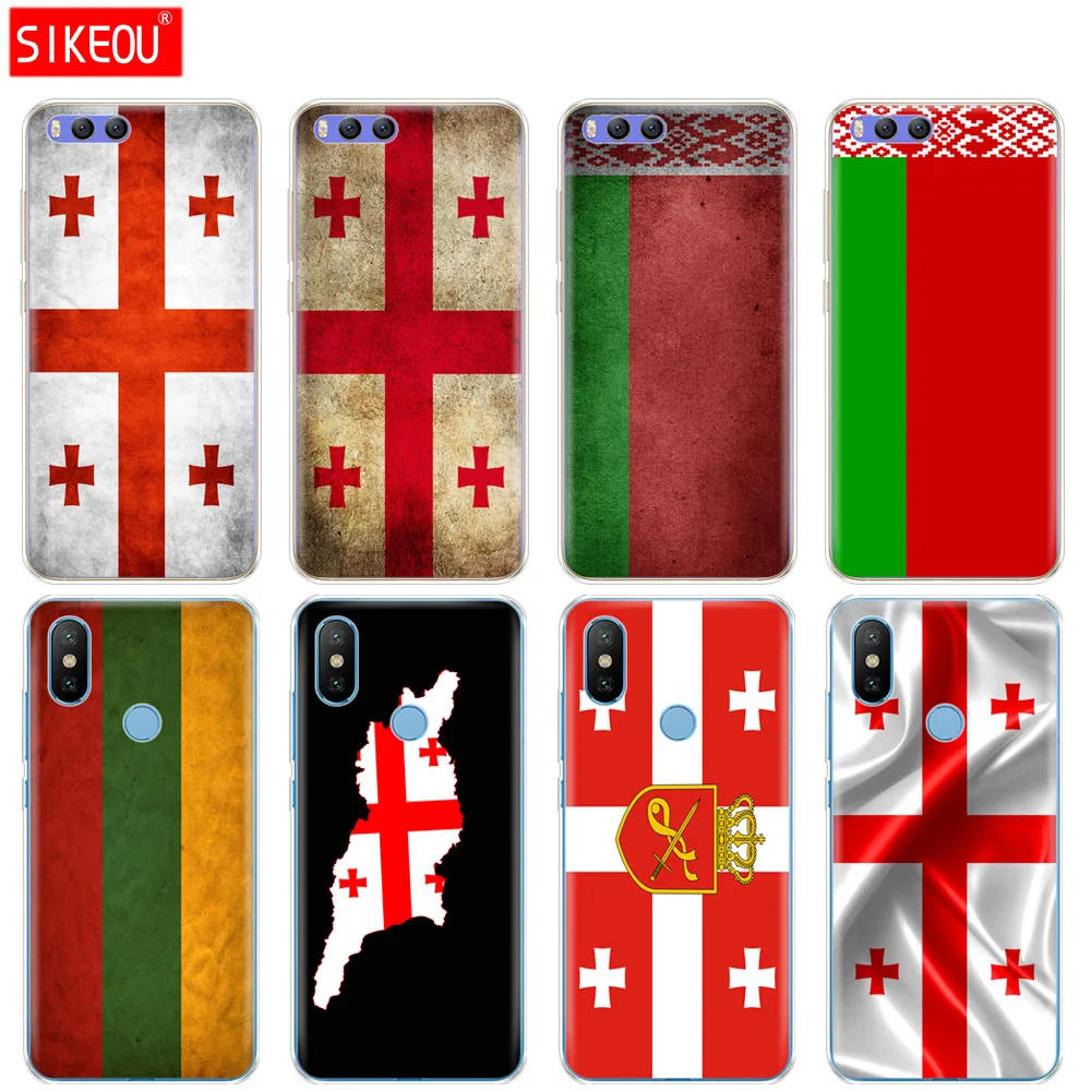 

Silicone Cover Case For Xiaomi Mi 8 8SE A1 A2 5 5S 5X 6 Mi5 MI6 NOTE 3 MAX Mix 2 2S Georgia Grunge Flag
