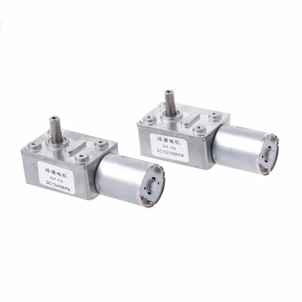 

DC 12V 40/100Rpm Reversible High Torque Turbo Worm Geared DC Motor JGY370 Motors Accessories
