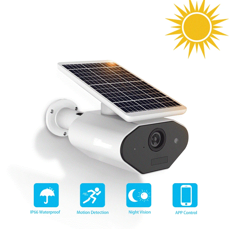 

Outdoor Solar Powered Security Camera Low Power wireless Free Solar WiFi Camera 960P IP66 Waterproof night visioin camera