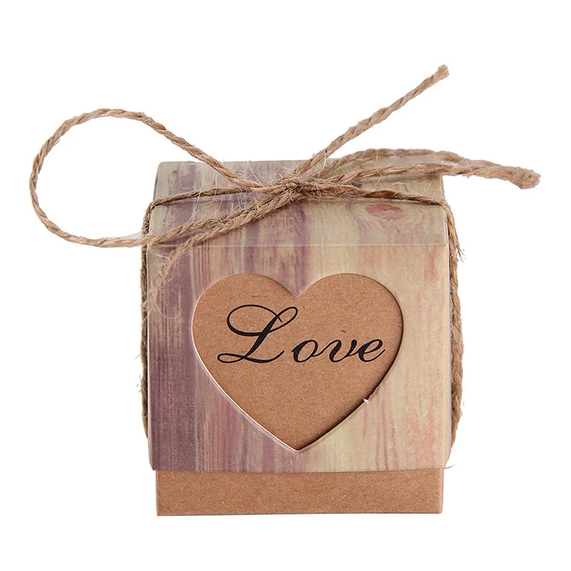 

50 PCS Wedding Candy Paper Box Gift Bag for Wedding Birthday Party Candy and Small Items Guest Gift Box