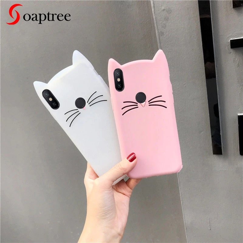 

Soaptree Case For Xiaomi Redmi Note 7 Pro Cases Coque 3D Cute Cartoon Cat Ear Cover For Xiaomi Mi 8 9 Lite SE Bumper Funda