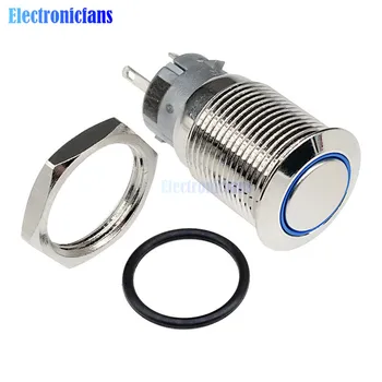 

12V 16mm DIY auto Push Power Button LED Angel Eye Push-buttons Metal