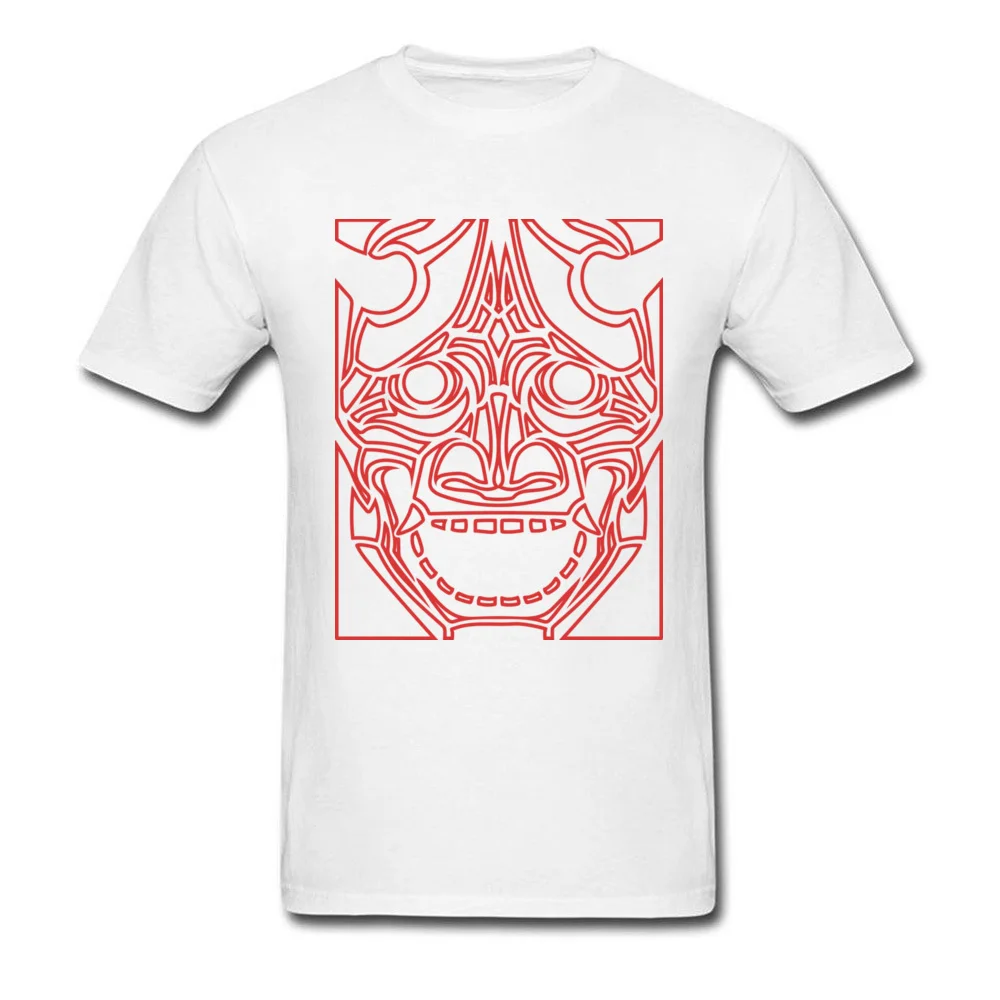 Oni T Shirts for Men Design Father Day Tops Shirts Short Sleeve 2018 Normal Tee-Shirts Round Collar All Cotton Oni white
