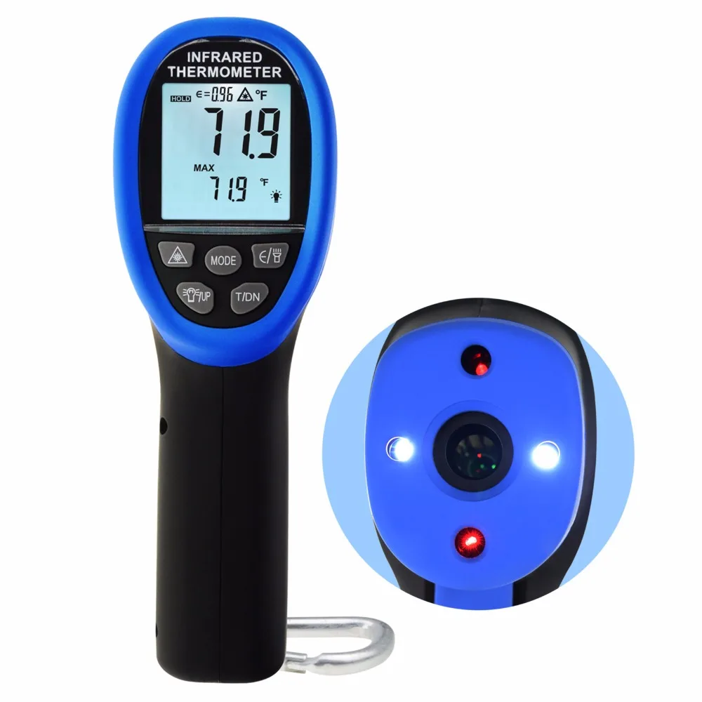 

Dual Laser IR Infrared Thermometer -50~1500degC (-58degF~ 2732degF) Double Lasers Pointer 30:1 DS Non-contact Digital Meter