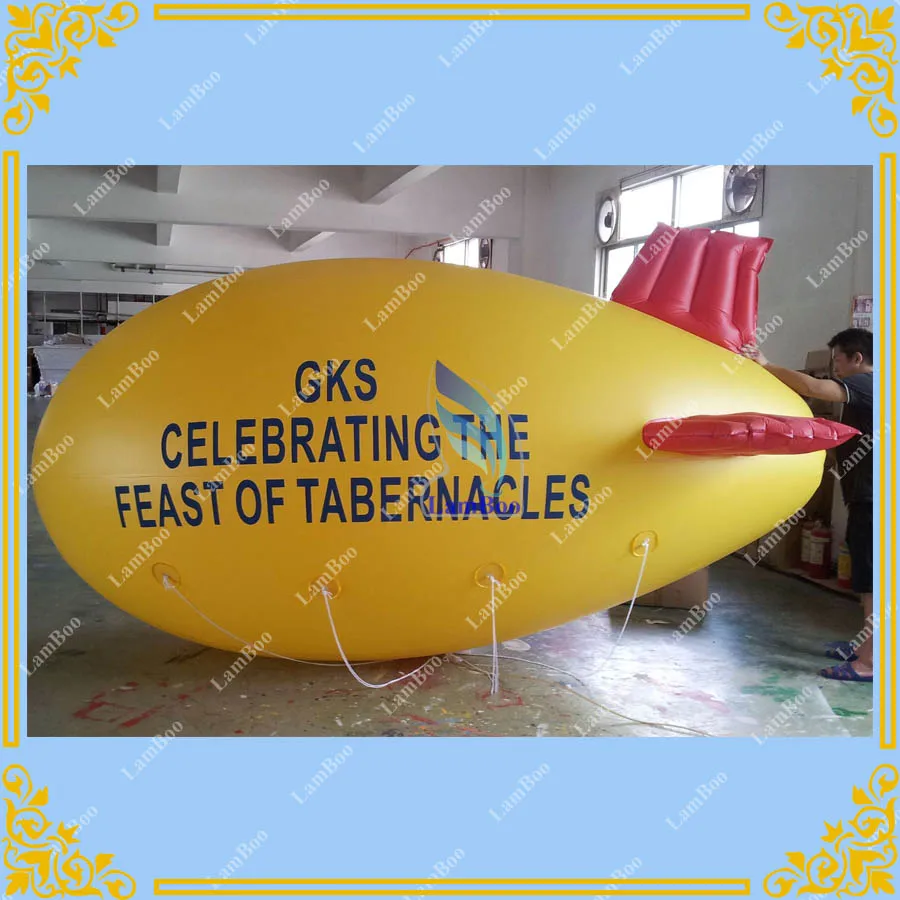 

4m/13ft Adverizing Yellow Inflatable Airship Blimp Zeppelin with your LOGO for Different Events