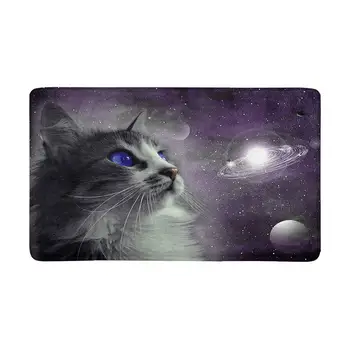 

Cat in Space Anti-Slip Door Mat Home Decor, Personalized Indoor Entrance Doormat Rubber Backing Extra Large