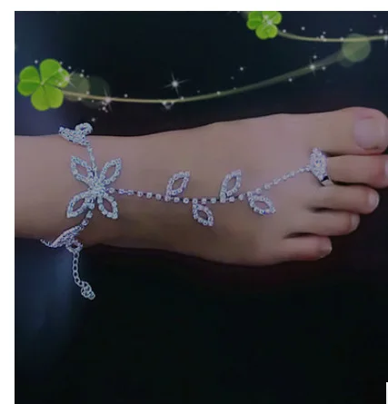 1 шт сексуальные ноги на палец ноги кольцо ножной браслет горный хрусталь кристалл пляж свадебные ножной браслет с цепочкой на босую ногу Jewelr