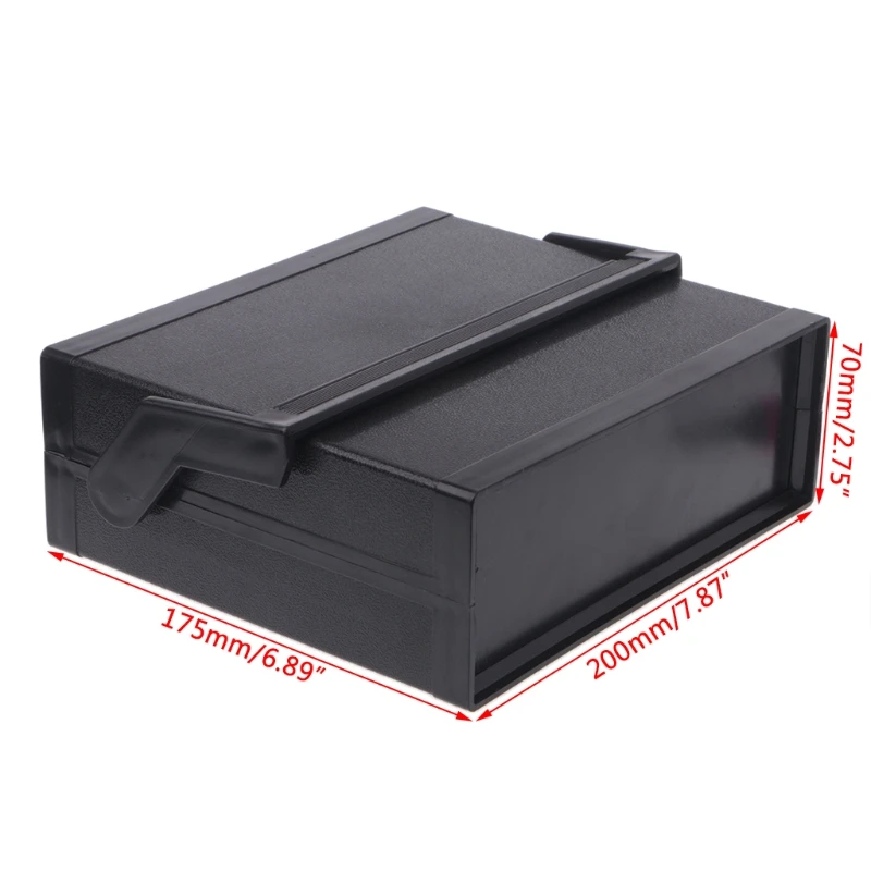 Водонепроницаемый пластиковый электронный корпус пластмассовый для электрооборудования черный 200x175x70 мм
