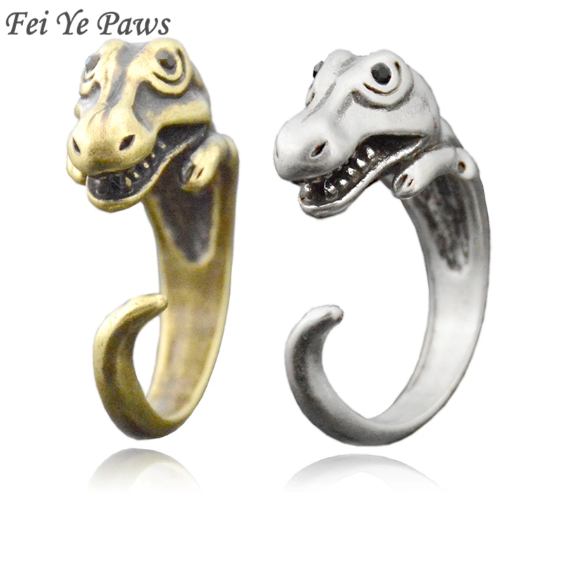 

Fei Ye Paws Dragon Ring Men T-Rex Dino Tirano dinosaur Tyrannosaurus Ring Anel Adjustable Animal Rings For Women Unique Jewelry