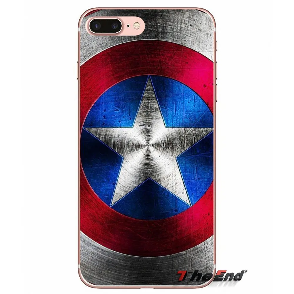 Для Apple iPhone X 4 4S 5 5S SE 5C 6 6S 7 8 Plus 6Plus 7plus 8plus Fundas Coque Captain America Shield мягкий чехол для