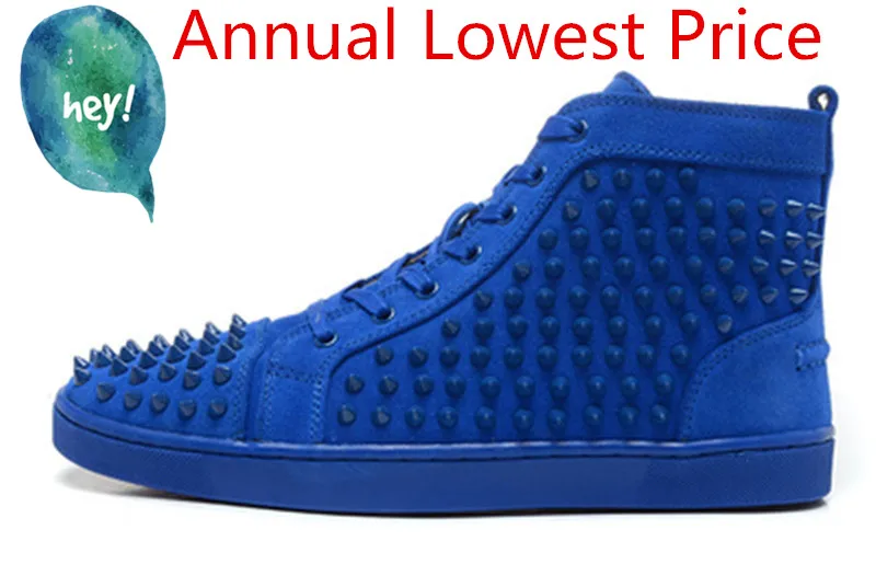 Men Spike Stud leather casual shoes rivets sneaker lace up flat high top men casual outdoor men shoes Zapatillas Hombre