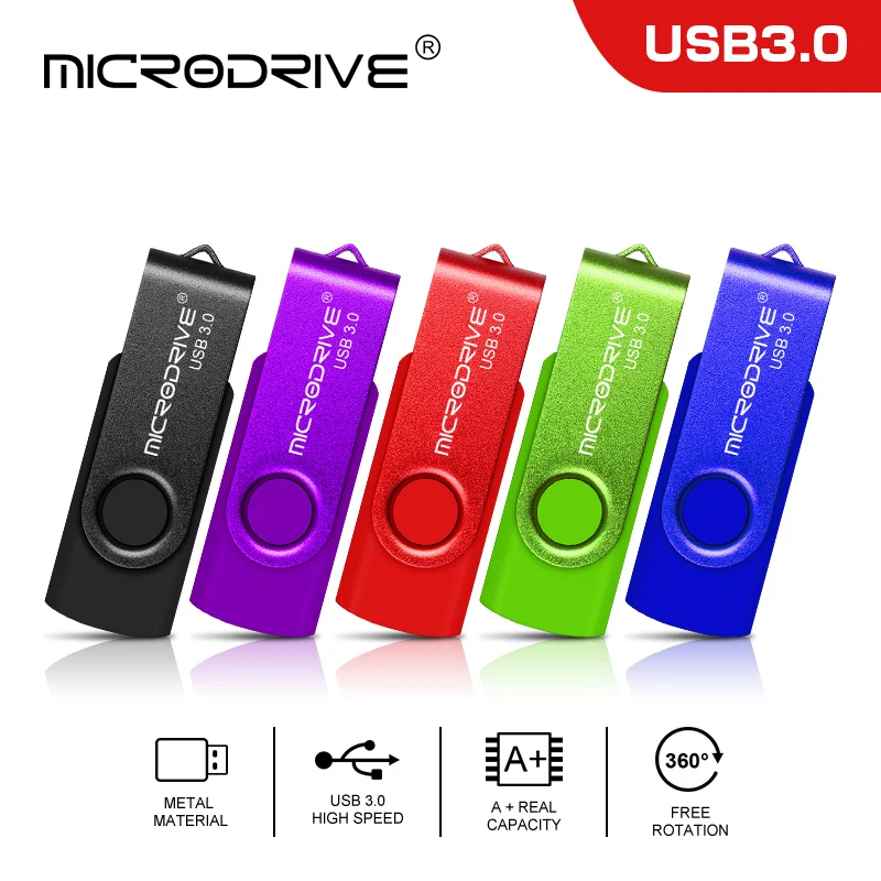 Металлический usb флеш-накопитель, USB 3,0, вращающийся флеш-накопитель, 16 ГБ, флеш-накопители, 32 ГБ, usb карта памяти, 64 ГБ, флеш-накопитель, 128 ГБ, высококачественный u-диск