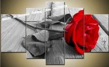 

wholesale DIY diamond painting resin square embroidery rose art wall pictures for home decoration unique gift 5 pcs/set