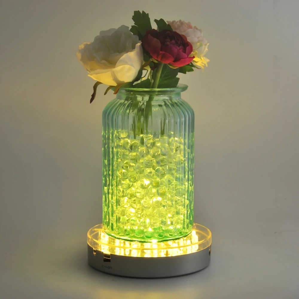 6inch Super Bright Under Vase LED Light Base 3AA Battery Operated 31pcs