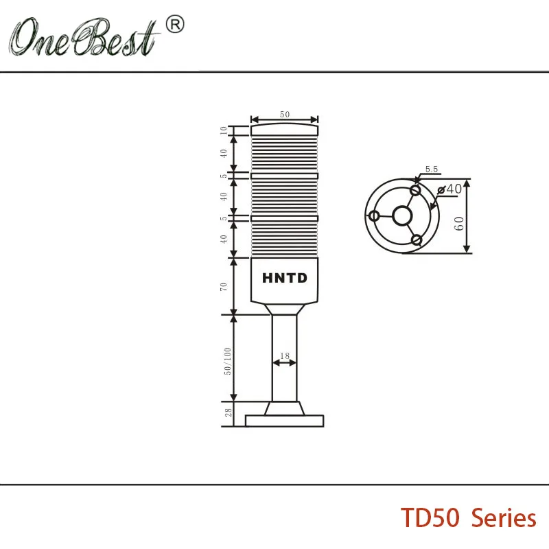 Hntd 220v Led Semaphores Indicador Luz de Aviso Td50 tipo Haste Geralmente Brilhante Cores para Máquina Cnc Ferramentas - Imagem 2