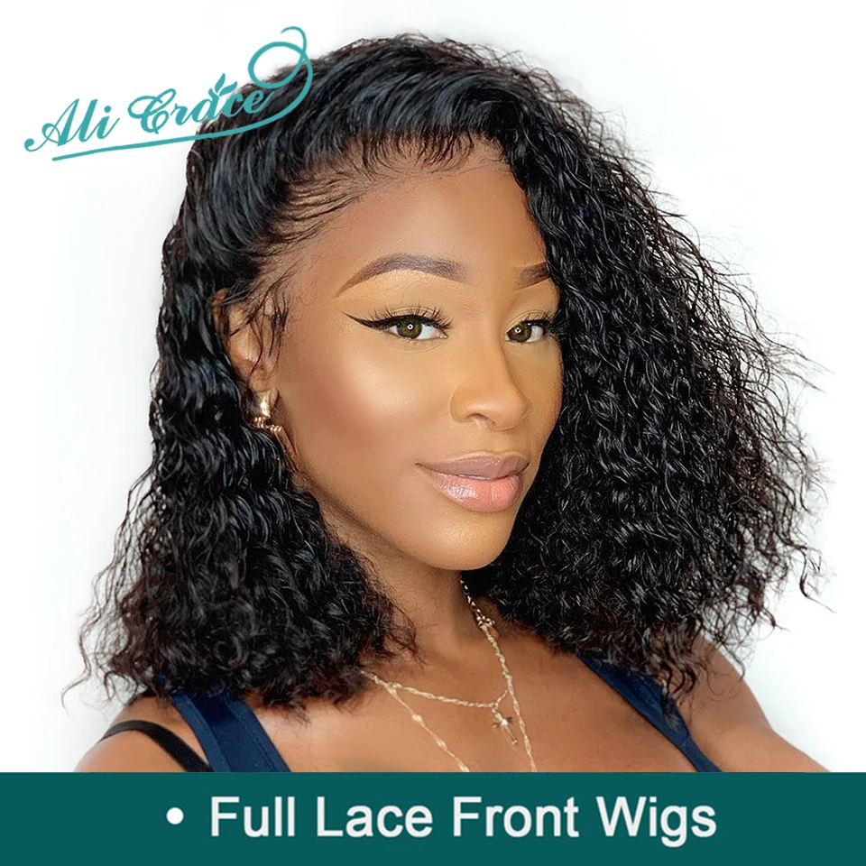

Ali Grace Glueless Full Lace Wigs For Women Brazilian Kinky Curly Human Hair Wig 150% density Pre Plucked With Baby Hair