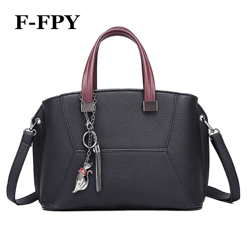 

F-FPY PU Leather Women Handbag Female Large Capacity Tote Bag Ladies Casual Shoulder Purse Brand Satchle Messenger Crossbody Bag