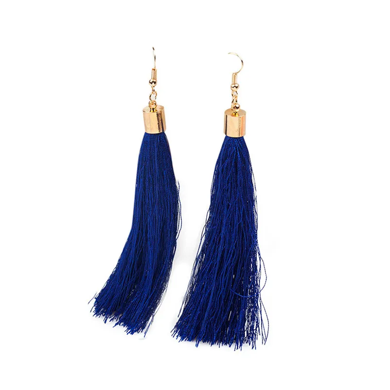 Fashion Trendy Earrings for women Bohemian Earrings Women Long Tassel Fringe Elegant Dangle Earrings Jewelry Brincos Y05#N (10)