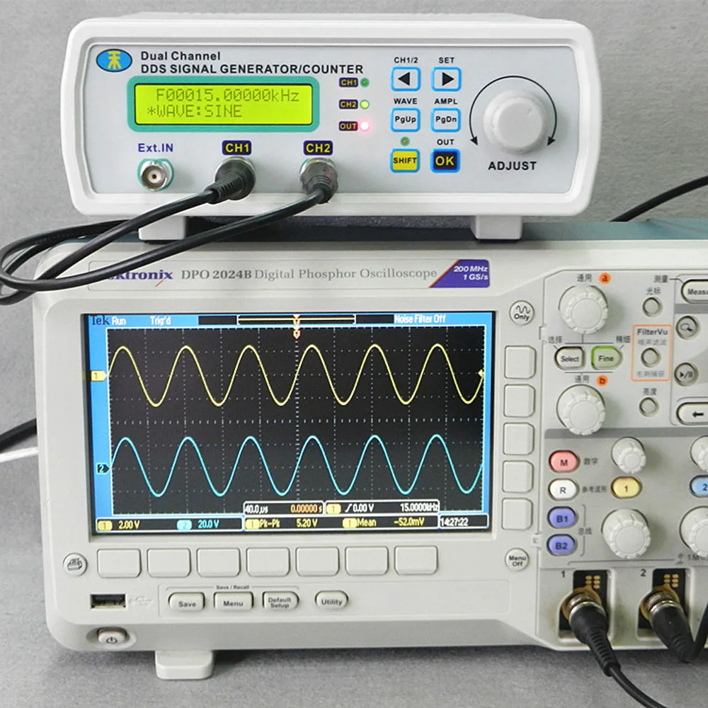Генератор сигналов 2 канала функции DDS генератор произвольное синусоидальное синтезатор частоты пульса генератор 200MSa/s 6 МГц