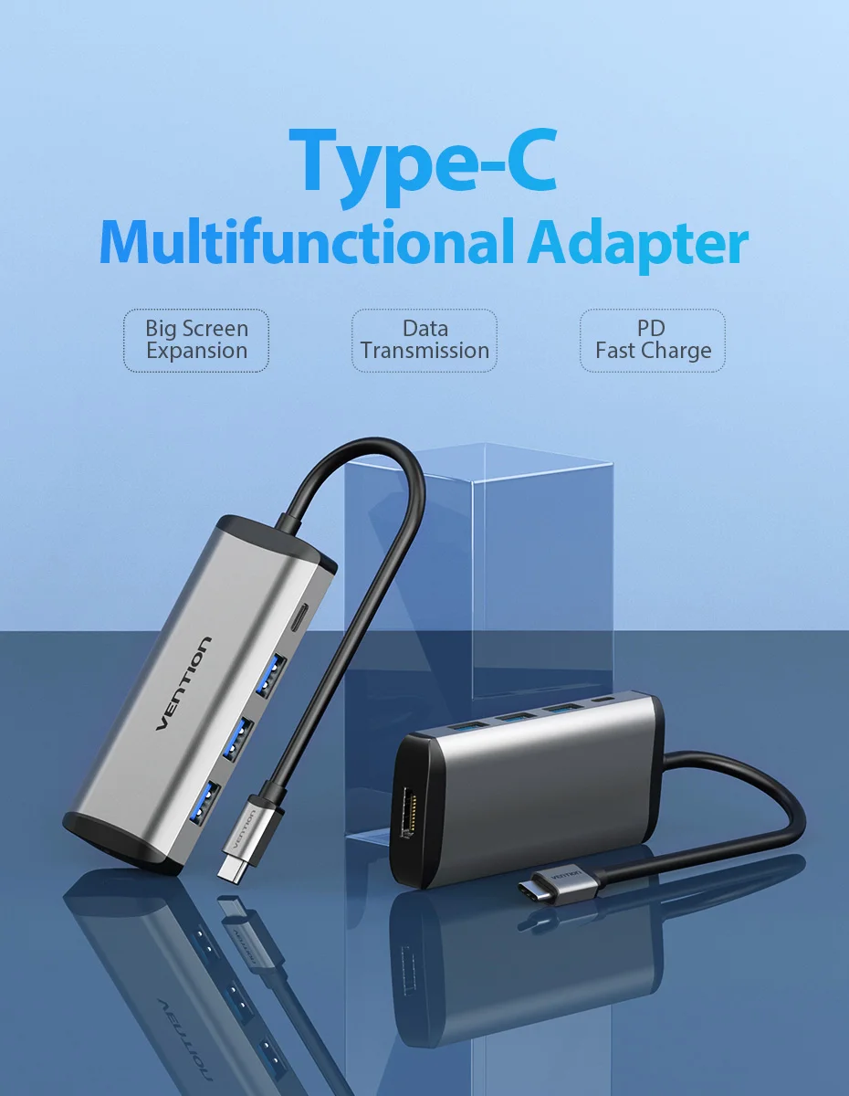 Vention Thunderbolt 3 док-станция USB 3,0 type C к HDMI usb-хаб RJ45 адаптер для MacBook Pro huawei P30/P20 samsung usb c адаптер