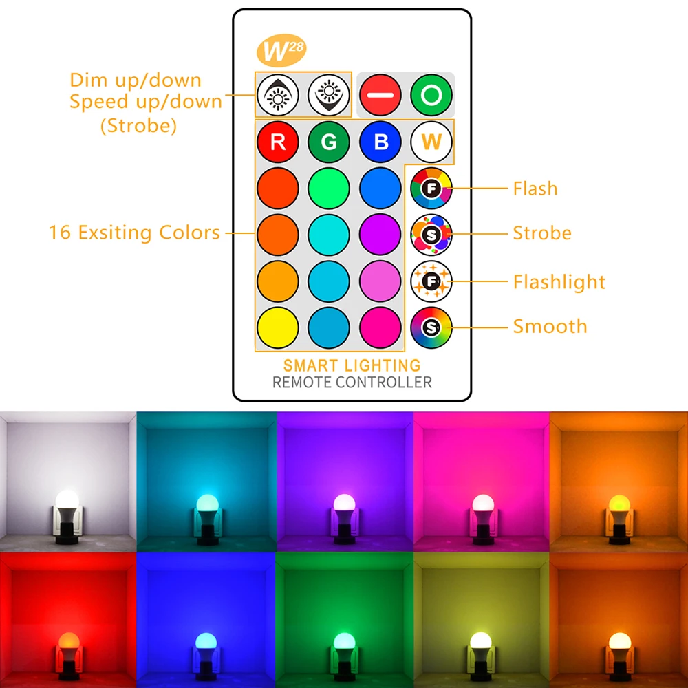 10 Вт RGB светодиодный светильник E27 изменение цвета атмосферное освещение Светодиодный светильник вспышка стробоскоп выцветание режим бар KTV декоративные огни