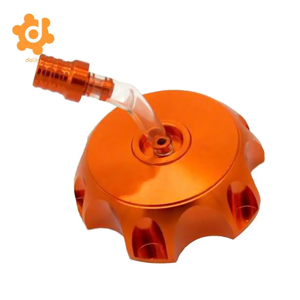 ATV Dirt Pit Bike CNC Aluminum Gas Fuel Tank Cap Breather Vent Orange