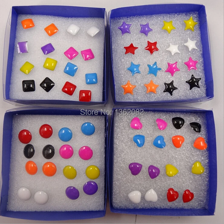 

Wholesale Lot 8pairs Mixed Color Enamel Glaze Heart Round Square Star Earrings Girl Women Ear Studs ME60
