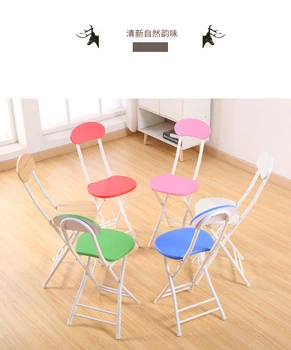 شراءالملونة كرسي قابل للطي مقعد دائري الأسرة الطعام كرسي في الهواء الطلق شواء كرسي التدريب اجتماع مسند الظهر المحمولة عنبر كرسي