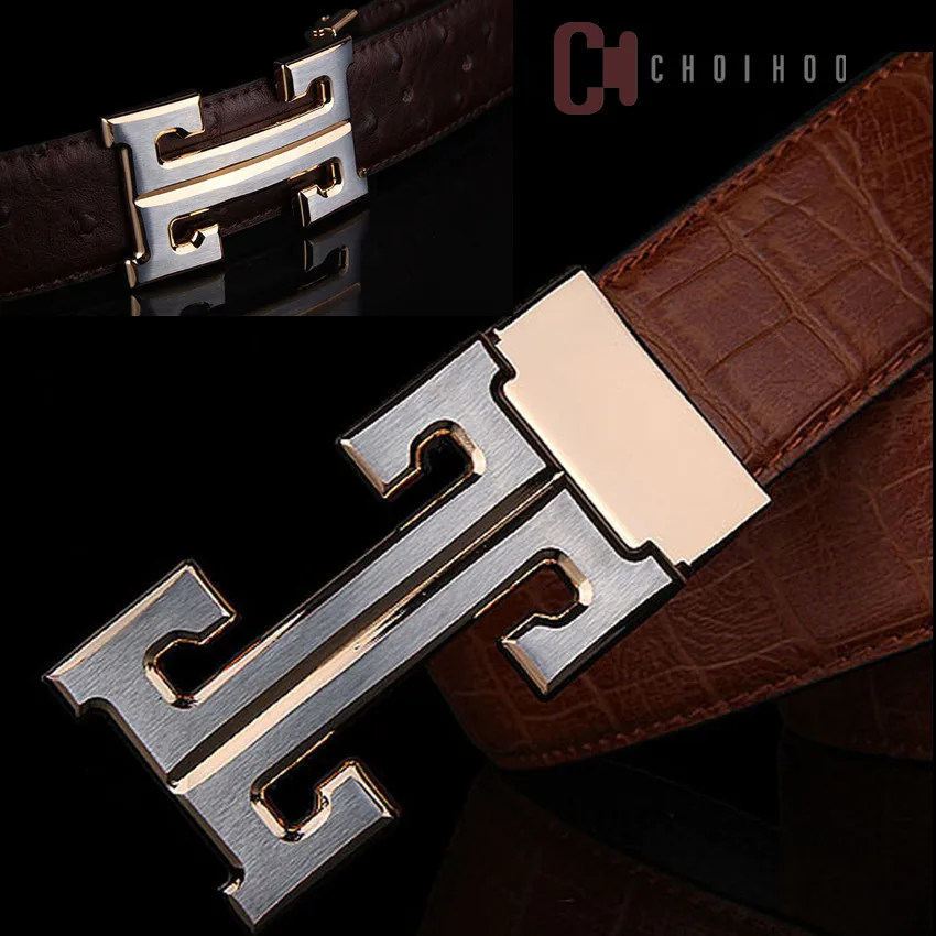 Buy 2017 Hot hot style men H belt brand leather smooth
