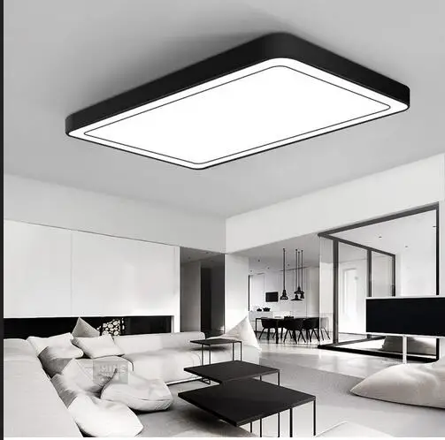 Moderne Bureau Eclairage Plafonnier Minimaliste Rectangulaire Led Plafond Salon Lumiere Romantique Chambre Lampe Luminair Za Bg26 Aliexpress