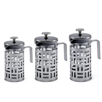 

Fashion Hollow Out Design French Press Pot Stainless Steel Glass Coffee Pot Tea Pot Large Capacity Home Water Pot