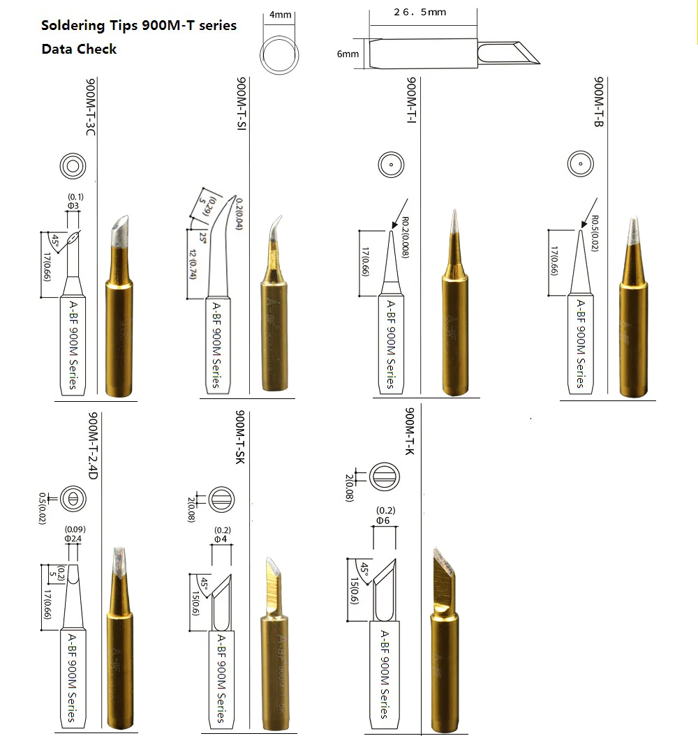 10 шт. наконечники для паяльника 900 м Стандартный A-BF высокое качество паяльные сварочные наконечники паяльная станция 936 907 Утюг