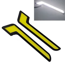 YCCPAUTO 2 шт. светодиодный дневные ходовые огни COB DRL Противотуманные лампы белый 6000K автомобильный светильник 12 В