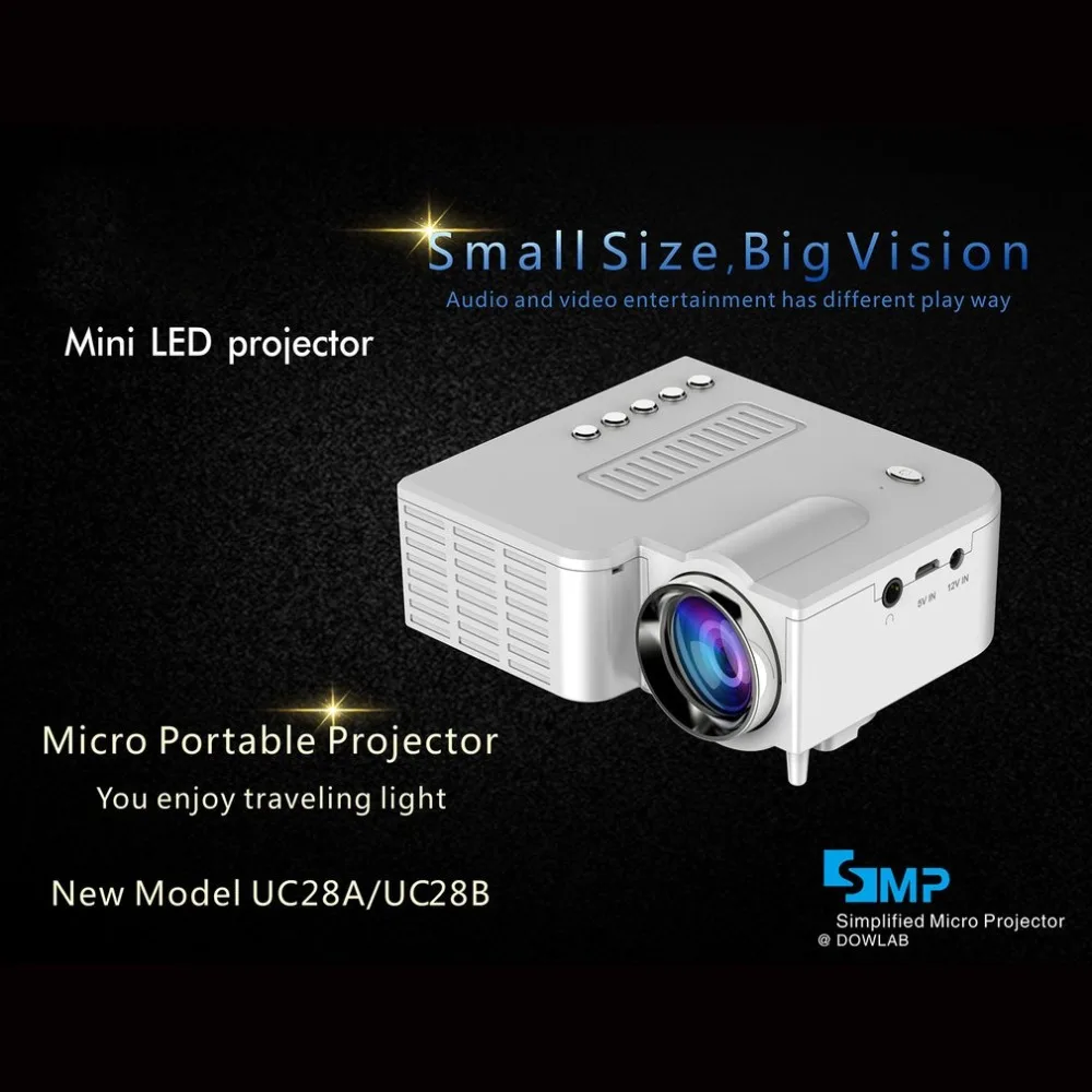 UC28B + домашний мини-проектор миниатюрный Портативный 1080 P HD Проекционный мини-светодиодный проектор для домашнего кинотеатра Развлечения