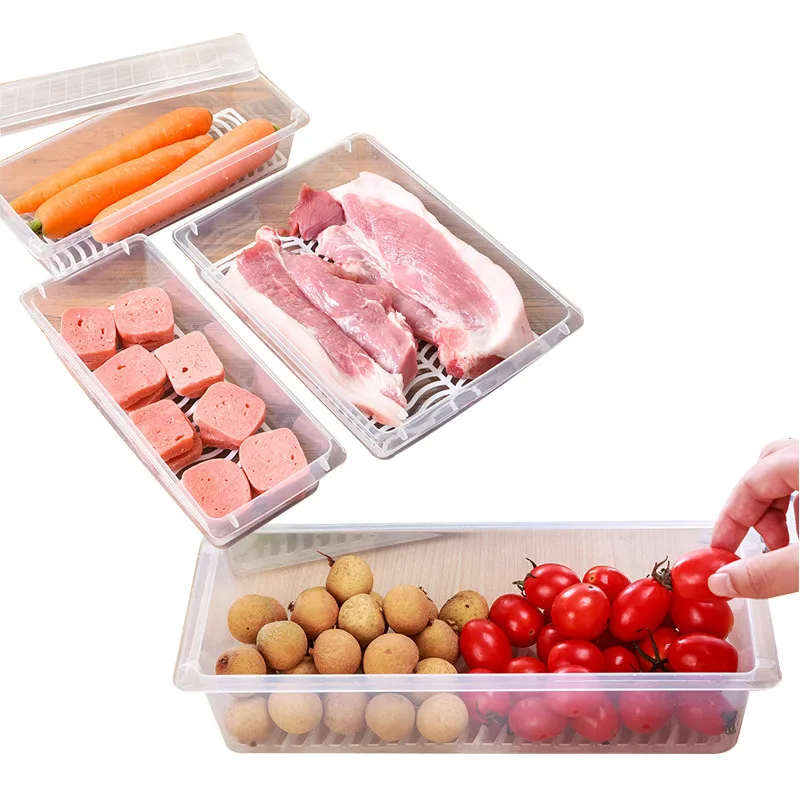 

Refrigerator Keep Fresh Storage Box Kitchen Drain Storage Shelf Multifunction Desktop Jewelry Cellphone Router Storage Box