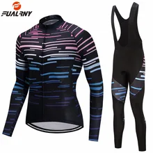 FUALRNY 2019 Long Sleeve Cycling Set Mtb Jersey Bike Wear Clothes Ropa Ciclismo Winter Thermal Fleece Cycling Clothing Men arsuxeo tight running clothes cycling long sleeve jersey set wicking ciclismo ropa mtb clothing fitness long jersey sets for men