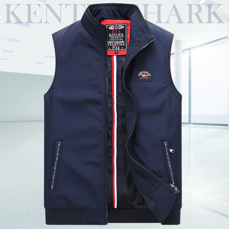 

Kenty&shark vest men Fashion waterproof fabric vest men winter Standing collar vest jacket for men sleevelessBillionaire