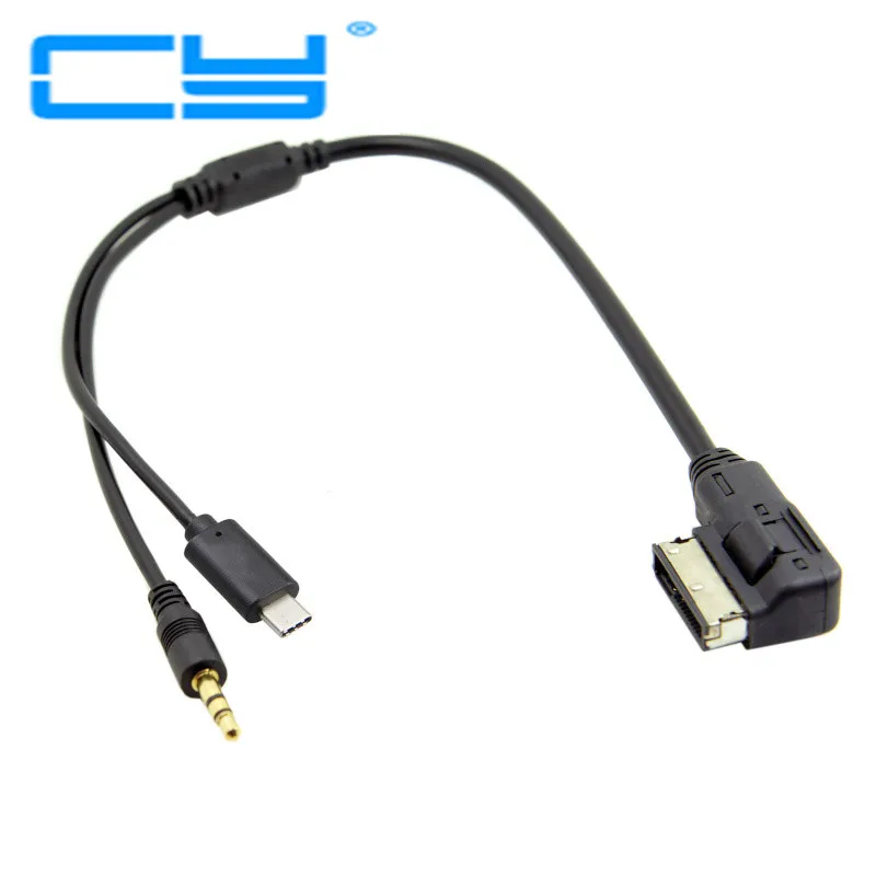 Медиа в AMI MDI стерео 3 5 мм аудио и USB C type c 1 Aux Кабель адаптер для автомобиля VW AUDI 2014 A4