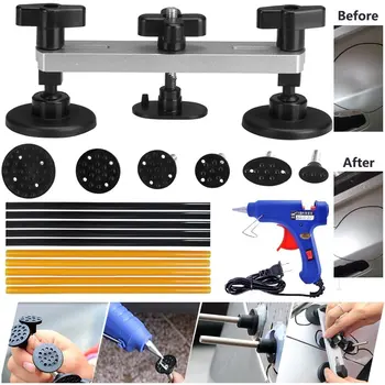 

18pcs Pulling Bridge Instruments DIY Hand Tool with Hot Melt Glue Spear Paintless Dent Repair Tools Kit Suit of Cars Accessories