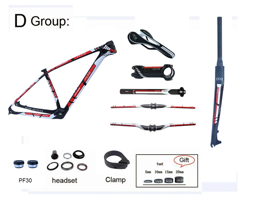 Flash Deal 2017 FCFB MTB carbon frame15/17/19/21inch bicycle 27er 29er carbon frame carbon mountain bike frame disc carbon mtb frame PF30 11