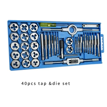 

40pcs Tap and Die Set M3-M12 Screw Thread Metric Plugs Taps and Tap Wrench for Metalworking Hand Tools Set