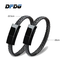 Пара, быстрое зарядное устройство, USB браслет, цифровой портативный кожаный кабель для IPhone 7 6s, huawei, samsung, Xiaomi, зарядное устройство для телефона