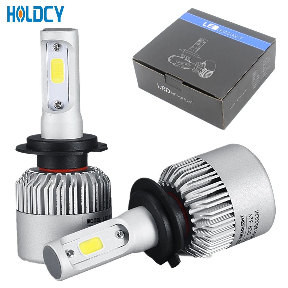 Goedkoop H7 H13 H11 H1 9004 9007 881 H3 COB LED Koplamp 72 w 8000LM Alle In Een Auto LED Koplampen bulb Automobile Hoofd Lamp Mistlamp