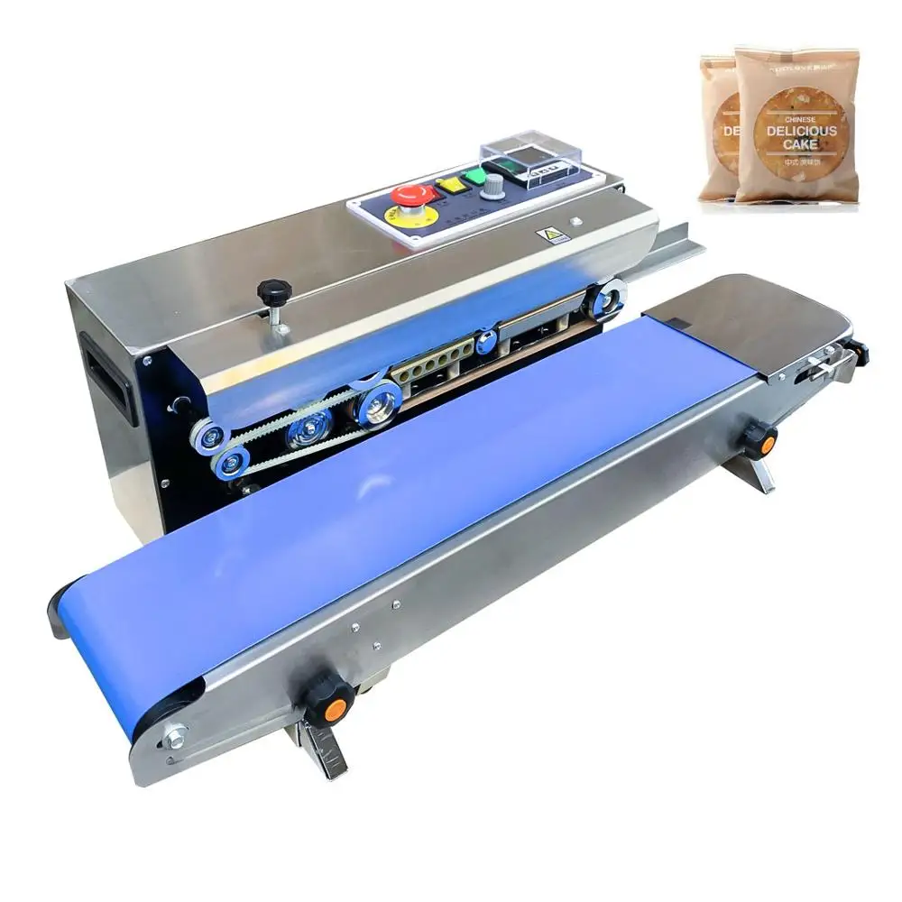 

110-220V 500W Continuous Food Bag Sealing Machine Automatic Plastic FIilm Packaging Machine Printing Intelligent Control Panel