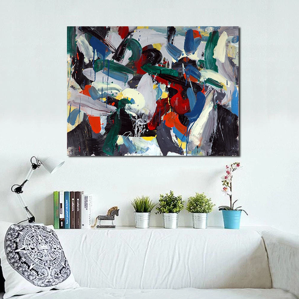 

Jackson pollock Style Picture Wall Home Decor Living Room Modern Canvas oil Painting No Frame