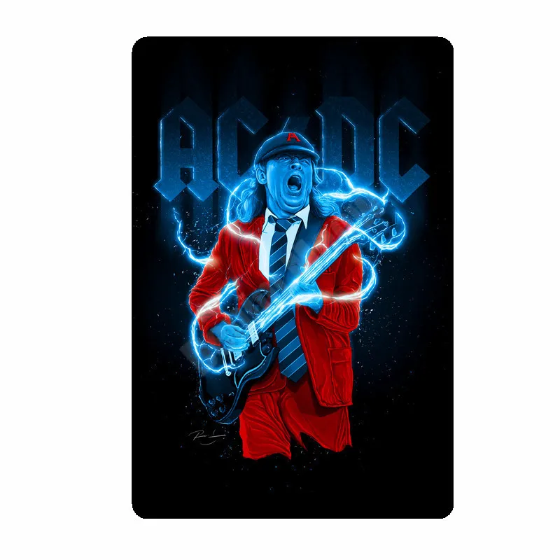 20x30 см ACDC винтажные металлические жестяные вывески для бара, кафе, паба, казино, домашний декор, тарелки в стиле ретро, музыкальная доска, художественный плакат, рок наклейки на стену N264 - Цвет: L