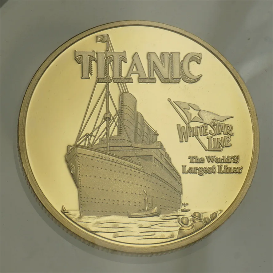 

Titanic coins collectibles gold plated nautical commemorative coin