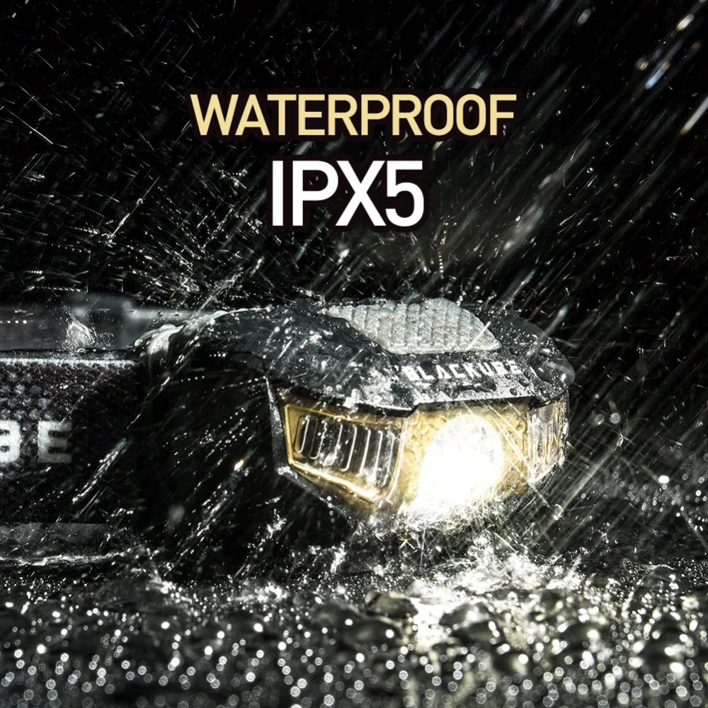 Blackube датчик 4 режима Мини головного света IPX5 Водонепроницаемый идеально подходит