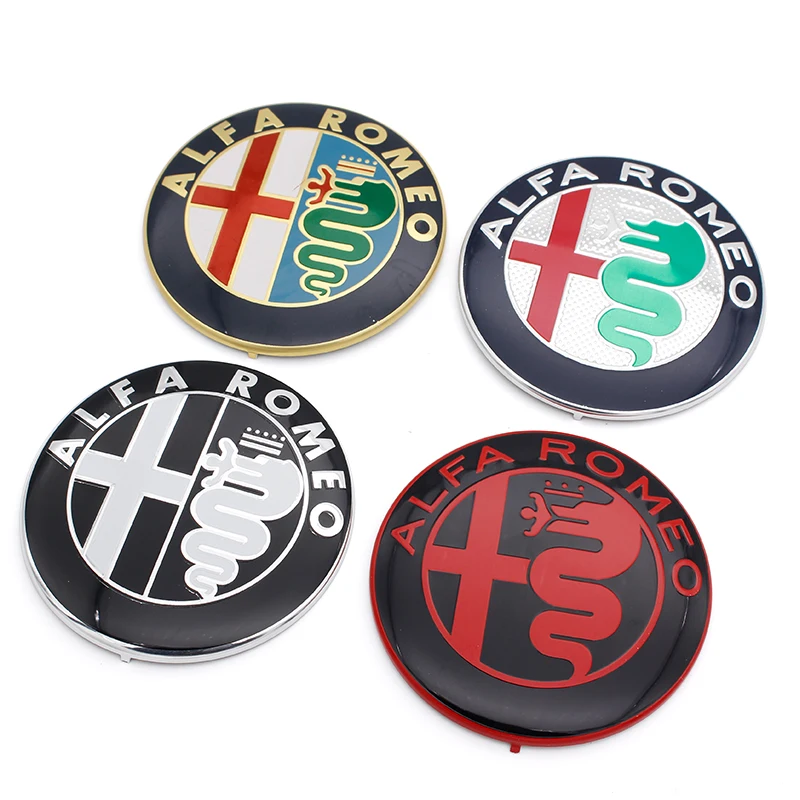 

2pcs Free shipping Specials sale Black white Color 74mm 7.4cm ALFA ROMEO Car Logo emblem Badge sticker for Mito 147 156 159 166