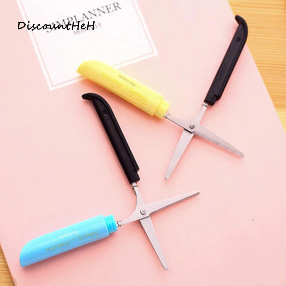 

4 Colors Kawaii Scissors Portable Paper-Cutting Scissors Folding Safety Scissors Student DIY Paper Cutting Knife School Supplies